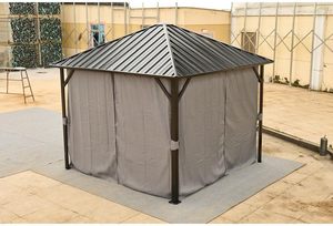 Gazebo patic 10 * 10FT, Gazebo en aluminium avec auvent en acier, auvent de gazebo à toit rigide permanent extérieur pour patio, jardin, arrière-cour - Product Image 2