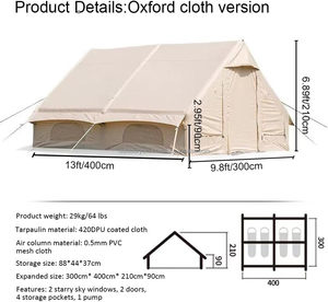 Gran tienda de campaña impermeable tienda de aire tienda inflable para eventos turísticos fuera de Oxford de alta calidad - Product Image 2