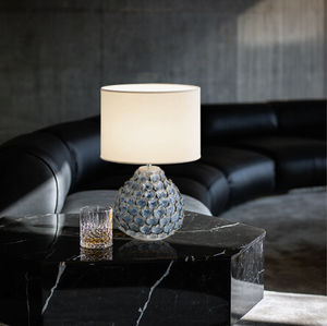 Lampe de table en céramique blanche avec abat-jour en forme de tambour, lumière décorative moderne pour la chambre à coucher, pour le salon - Product Image 4