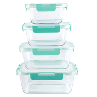 Juego de Recipientes Herméticos de Vidrio para Almacenamiento de Alimentos, Recipientes de Cocina para Almacenamiento de Alimentos