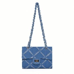 Bolso Tote de Moda en Tela Vaquera, Bolso de Mano de Diseñador para Mujer, Bolso Tote de Tela Vaquera - Product Image 1