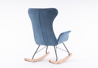 Chaise berçante confortable et confortable Chaise de salon en tissu de loisirs doux de grande taille Chaise à bascule bien cusioned avec dossier haut