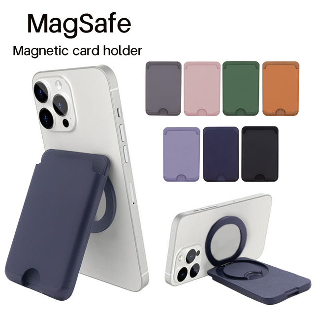 Magnetic Wallet with N52 Strong Magnet Phone & Credit Card Holder PU Leather Fashion Mobile Stand 3 in No Closure