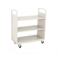 Chariot à livres en métal pour bibliothèque, chariot à livres en fer contemporain pour librairie, mobilier scolaire double face, équipement scolaire