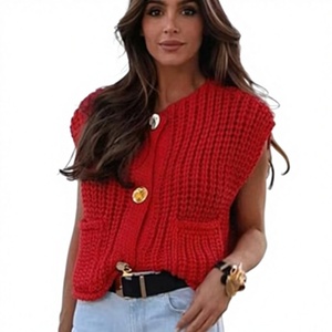 <span class=keywords><strong>Gilet</strong></span> cardigan tricoté pour femme, style streetwear d'été, nouveau modèle épais, le plus vendu - Product Image 1