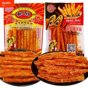 Hunan Specialty Gluten Tiras picantes Snacks Fan Tian Wa Vegetarian Tendon Sabor Bolsa de ocio Embalado Spicy Wafer Crackling Sounds - Product Image 1