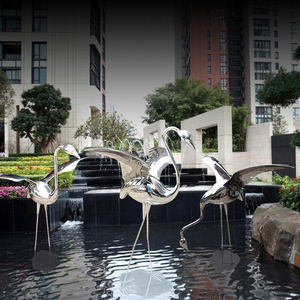 Escultura de Grúa de Acero Inoxidable con Acabado Espejo para Exteriores, Decoración de Suelo para Jardín y Plaza de Centro Comercial - Product Image 3