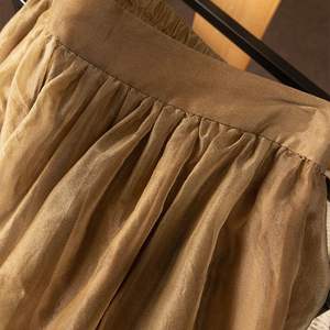 Media falda de paraguas verde retro elegante francés para damas de cintura alta estilo esponjoso Delgado aspecto informal - Product Image 3