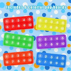 ของเล่นป๊อปฟิดเจ็ตเสริมพัฒนา<span class=keywords><strong>การ</strong></span>เด็กปฐมวัย 6 ชิ้น ชุดฝึกทักษะคณิตศาสตร์ ของเล่นคลายเครียดสำหรับเด็กอนุบาล - Product Image 3