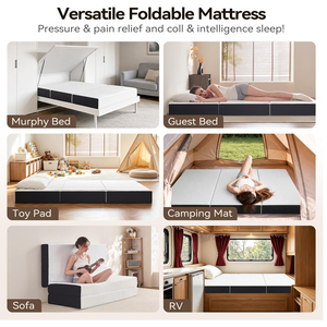<span class=keywords><strong>Matelas</strong></span> pliable en trois parties de 6 pouces, <span class=keywords><strong>matelas</strong></span> de sol en <span class=keywords><strong>mousse</strong></span> à mémoire de forme pliable, fond antidérapant, <span class=keywords><strong>matelas</strong></span> de couchage portable <span class=keywords><strong>pour</strong></span> le <span class=keywords><strong>camping</strong></span>, les invités - Product Image 6
