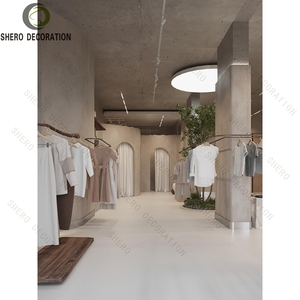 Cabine d'essayage moderne de luxe en métal pour boutique de vêtements, avec rideau, présentoirs contemporains de luxe pour vêtements - Product Image 5