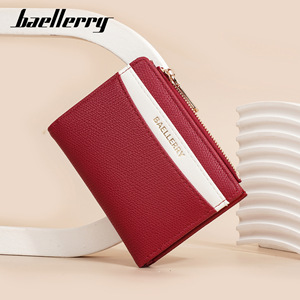 กระเป๋าสตางค์สั้นผู้หญิง BaeLLerry ขนาด 7 นิ้ว แบบพับสองตอน มีช่องใส่เหรียญแบบมีซิป พร้อมช่องใส่บัตร ขนาดกะทัดรัด ป้องกันการโจรกรรม ใช้ได้ทุกวัน - Product Image 1