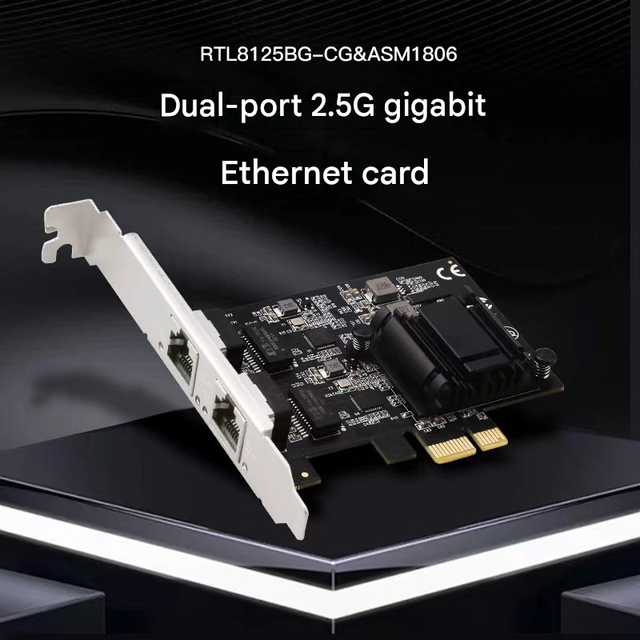 Dual Port 2.5G PCIe Network Card, RJ45 LAN Adapter for Soft Router & Synology NAS Server