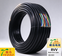 Câble en cuivre multiconducteur YEDAO RVV 2 conducteurs 6 mm 10 AWG, PVC résistant à l'usure 300/500 V, cordon pour équipement mobile