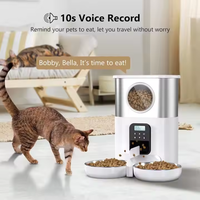 Distributeur intelligent pour animaux de compagnie, bouton de capacité de 5L, contrôle par application Wifi, deux bols d'alimentation, réglage intelligent de la minuterie, double mangeoire automatique pour animaux de compagnie