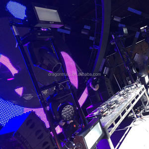 ड्रैगनस्टेज ट्रस एल्यूमीनियम यू फ्रेम सीढ़ी प्रकाश ट्रस पुल UFRAME600-2A 600x650 मिमी चांदी/काला - Product Image 6