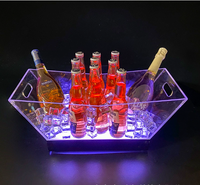 Seau à glace gonflable en plastique de luxe avec éclairage LED pour les soirées en boîte de nuit, les KTV, les bacs à boissons pour le vin, la bière, pour la présentation
