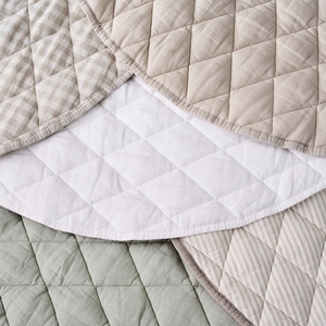Tapis de jeu rond en lin pur lin français pliable pour bébé, tapis de chambre d'enfant, tapis d'éveil pour nourrisson, tapis d'activités pour ramper, tapis de sol, étiquette personnalisée - Product Image 2