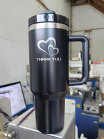 Gobelet H2.0 de 40oz avec logo personnalisé, tasses à café isolées sous vide, tasse de voyage à sublimation en acier inoxydable avec poignée et couvercle en paille