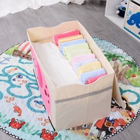 Boîte de rangement pour jouets pliable avec couvercle et poignées, motif brodé en feutre de dessin animé, best-seller, lavable, organisateur de jouets pour enfants