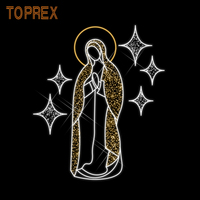 Décoration murale religieuse TOPREX, motif de scène de la Nativité de la Vierge Marie en LED 2D, lumière pour l'extérieur, église, décoration sacrée de Noël