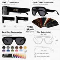 Lbashades Y0525 OEM Lunettes de soleil polarisées de haute qualité aux designs rétro, UV400, lunettes de soleil en acétate surdimensionnées de luxe, unisexe