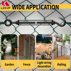 Tendeurs réglables robustes pour câbles métalliques, M8, en acier inoxydable noir, avec crochet et œillet pour voile d'ombrage - Product Image 6