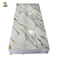Vente chaude 4x8ft 3mm Étanche UV PVC Marbre Panneau Mural Or Blanc Plaque Alternative 6mm Épaisseur Avec Service De Coupe