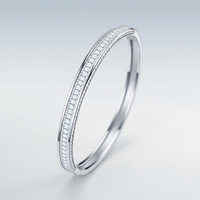 Bracelet Moissanite en Argent Sterling 925, 18,9g, Style Art Déco, Coupe Baguette, Bracelets Joncs pour Femme, Luxe