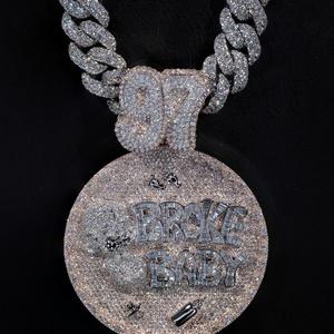 Collar con colgante de diamante moissanite de diseño clásico con cadena de oro blanco para la colección de damas con estilo - Product Image 6