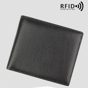 Người đàn ông của ví với RFID cổ điển màu đen da bò công suất lớn dây kéo đồng xu túi ví thời trang ví - Product Image 2