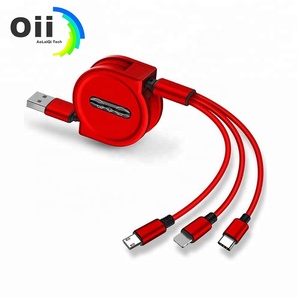 OEM Universale Cavo Dati Cavo Piatto 3 in 1 di Ricarica Veloce stretch cavo USB per Il <span class=keywords><strong>Iphone</strong></span>/Tipo C/Micro - Product Image 1
