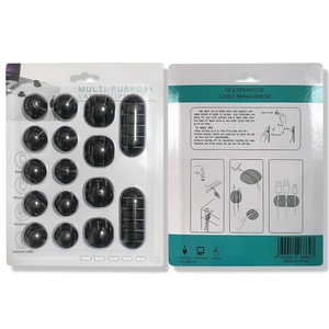 Porte-cordon noir <span class=keywords><strong>enrouleur</strong></span> de câble 5 trous fentes pour bureau <span class=keywords><strong>voiture</strong></span> maison bureau cuisine - Product Image 2