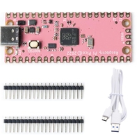 Untuk Papan Pengembangan Raspberry Pi Pico RP2040 Dual-Core 264KB Mikrokomputer Daya Rendah Antarmuka USB-C Lapisan ENIG Warna Pink
