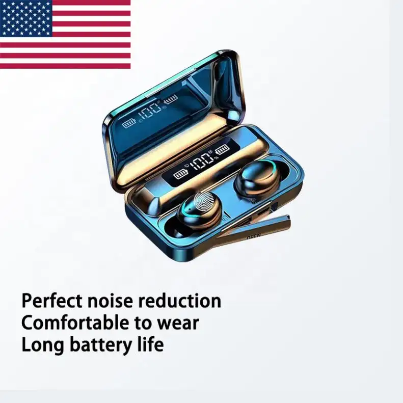 Earphone Earbud nirkabel untuk game F9 Tws Air Noise Cancelling Headset Audifonos gigi biru Inalambr headphone Gaming