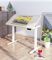 Table basculante à double moteur Tables électriques Cadre de bureau réglable en hauteur pour l'étude du dessin Mobilier de bureau à domicile