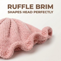 Gorro de Bebé Tejido a Mano - Patrón de Pétalos Calados - Gorro con Borde de Volantes de Algodón Suave - Gorro de Sol para Recién Nacidas