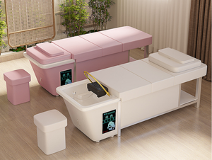 Cama de masaje tailandés con terapia capilar y lavado de cabello, con sistema de almacenamiento de agua, suministro de agua sin conexión, vaporización de vapor y circulación de agua. - Product Image 3