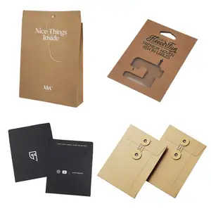 Envelope quadrado dobrável de papel reciclável branco personalizado mini envelope com embalagem de papel para impressão de logotipo