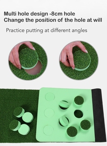 Alfombra de Práctica de Golf GVM al por Mayor, Césped Artificial de PP + Material EVA, Color Verde, Mini Alfombra de Golf con Hoyos, Putters y Pelotas para Interiores - Product Image 3