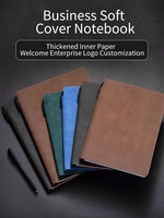 Journal de direction en gros B5 bleu, cahier en cuir A6 A5 à couverture souple gris foncé, Journal de couverture en cuir marron avec logo