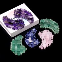 Masque pour les yeux en jade en gros pour les cernes, avec cristal d'améthyste et aventurine verte