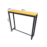 Table console longue, table de rangement pour tête de lit, table étroite pour entrée, table d'appoint moderne pour derrière un canapé, table de couloir 80 cm avec plateau en bois