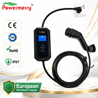 Chargeur EV portable 3,5 kW 16A Type 2 230Vac monophasé IP67 RCD à courant réglable pour usage domestique européen, garage et voyage
