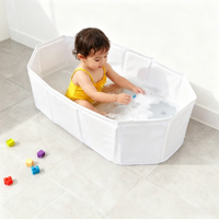Baignoire pliable pour bébé, baignoire pour nourrissons, piscine pour enfants sans gonflage, carrée, en PVC non toxique, intérieur/extérieur, nouveau-né, tout-petit, grande, portable, 80 cm