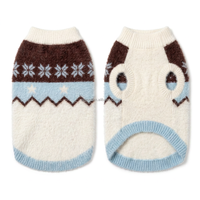 Gilet pour chien en fausse fourrure de vison, motif flocon de neige Fair Isle, doux, anti-griffures, confortable, style moderne classique, sans manches
