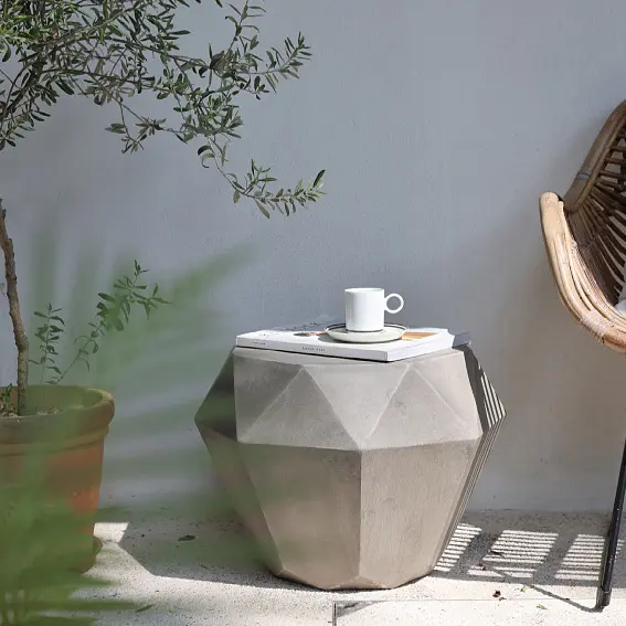 Comodino in cemento a forma di diamante tavolo da salotto multicolore piccolo tavolino da caffè per la decorazione della casa