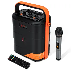 חיצוני סטריאו JYX מכונת קריוקי אלחוטי רמקול נייד עם אלחוטי Uhf מיקרופון אפקטים קוליים