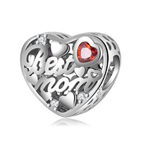 Wostu — Bracelet en argent sterling 925 pour femmes, breloque en forme de cœur, bijoux fins, en forme de lettres, cadeau de fête des mères, nouveau design