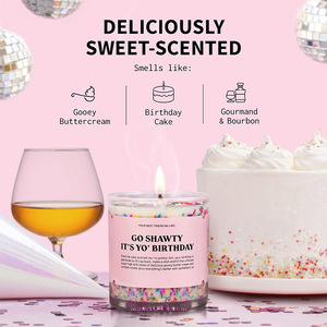 Bougies de luxe en cire de soja personnalisées en gros, design gâteau d'anniversaire, pot en verre pour cadeaux d'anniversaire et bars Diwali - Product Image 6